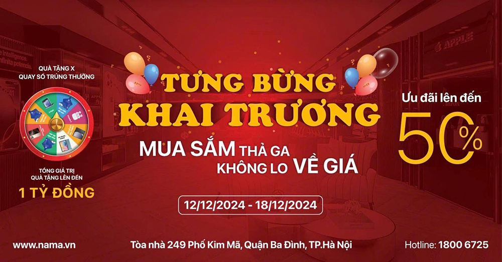 Nam Á Store khai trương cơ sở mới tại 249 Kim Mã với nhiều ưu đãi hấp dẫn